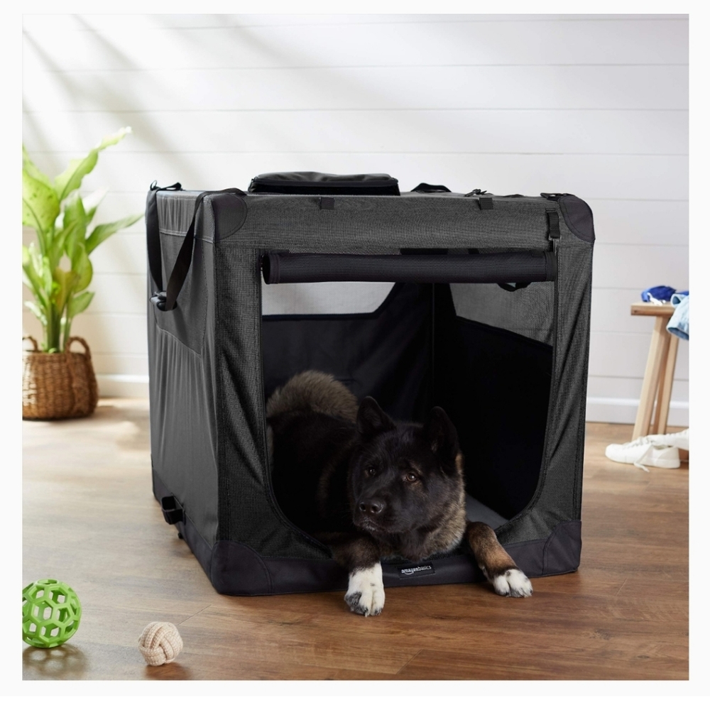 Premium Folding Portable Soft Pet Crate 42" (Gray/Black)